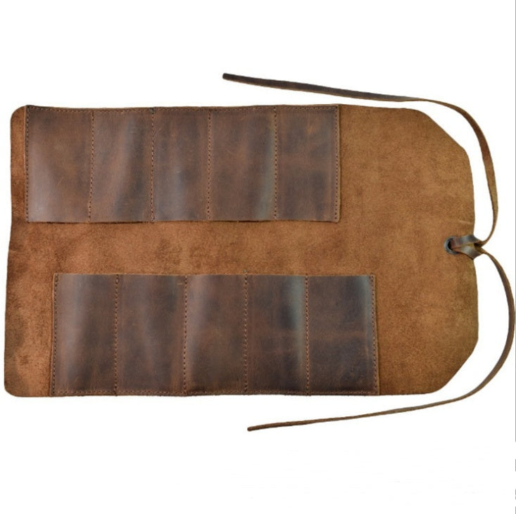Eco-Friendly Leather Tool Roll Organizer