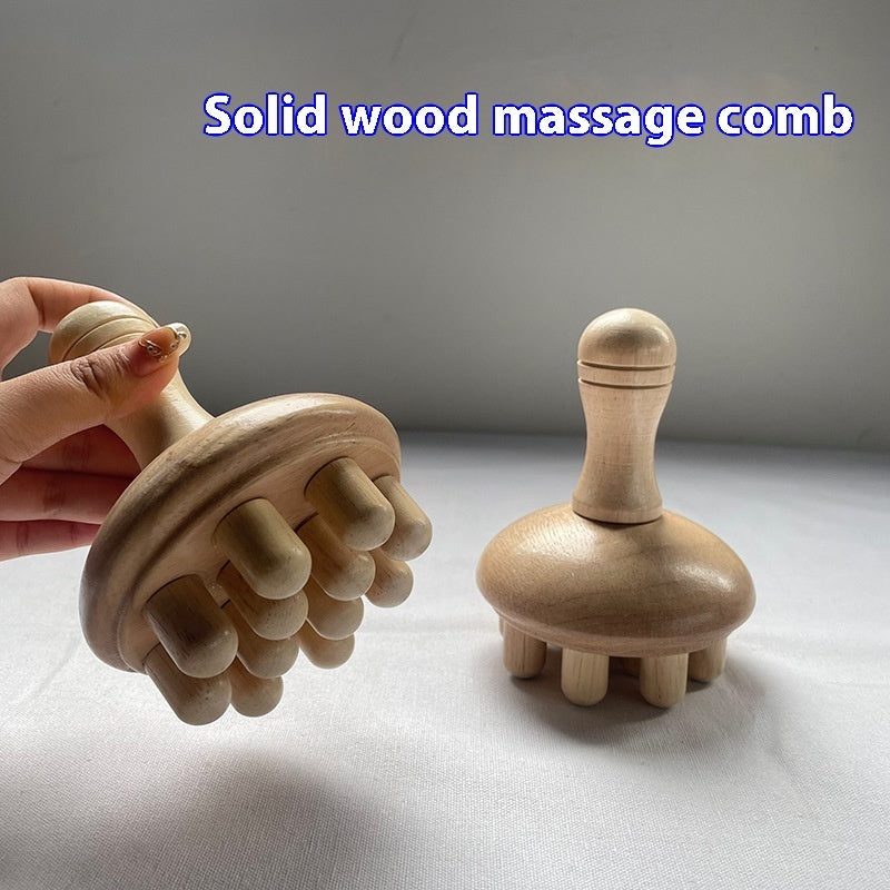 Eco-Friendly Mushroom Wood Massage Comb for Relaxation