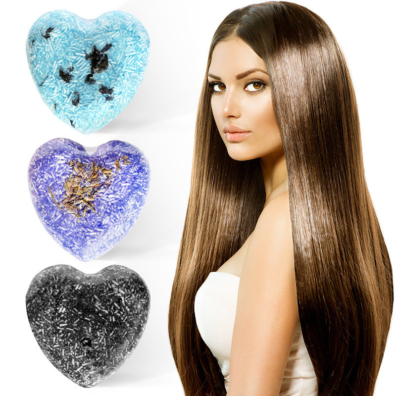 Heart-Shaped Natural Shampoo Bars - Eco-Friendly, Plastic-Free Hair Care