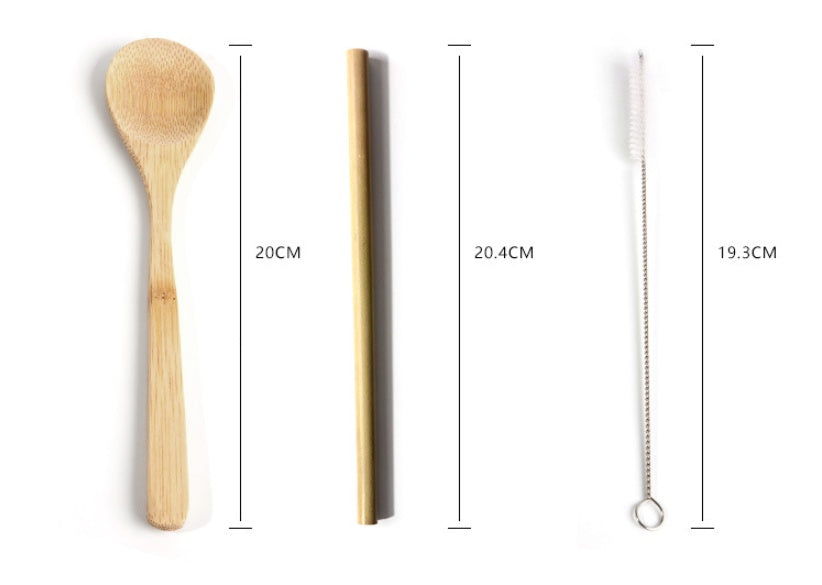 Eco-Friendly Bamboo Reusable Cutlery Set with Portable Pouch