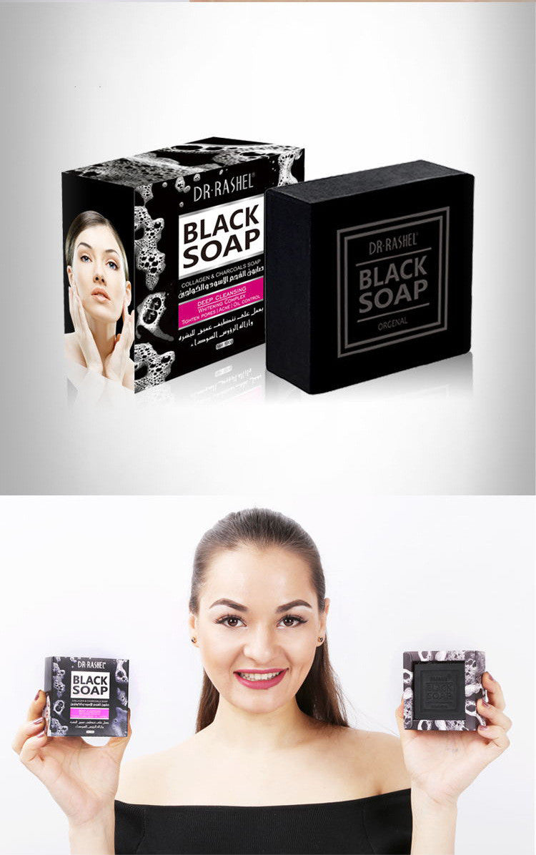Charcoal Collagen Black Soap Bar for Natural Skincare