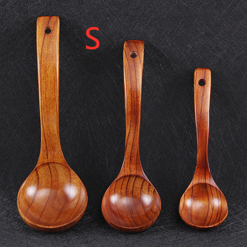 Eco-Friendly Curved Wooden Soup Spoon for Dining