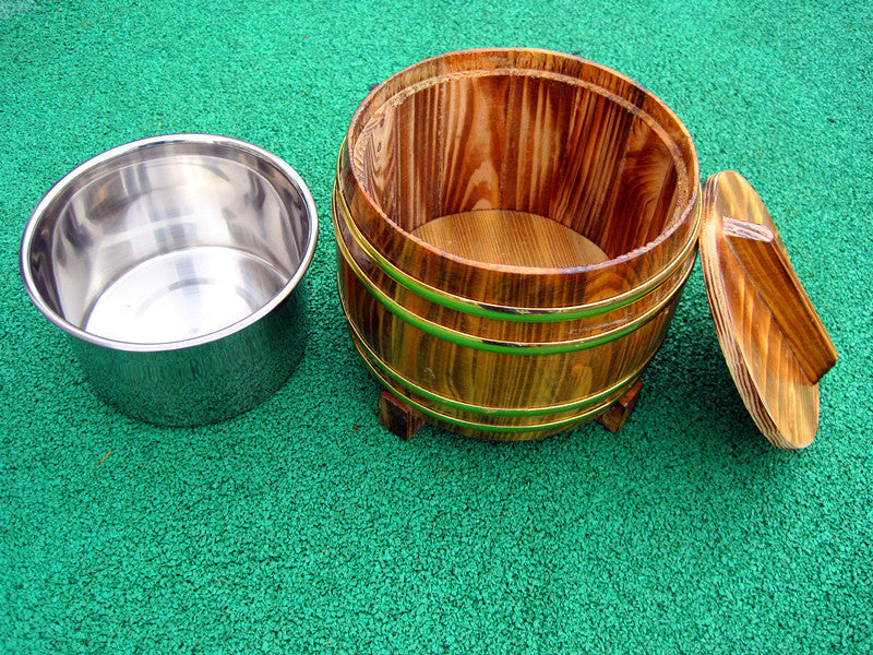 Eco-Friendly Wooden Barrel Rice Soaking Tub