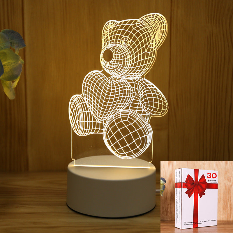 Energy-Efficient 3D LED Bear Lamp for Eco-Friendly Decor