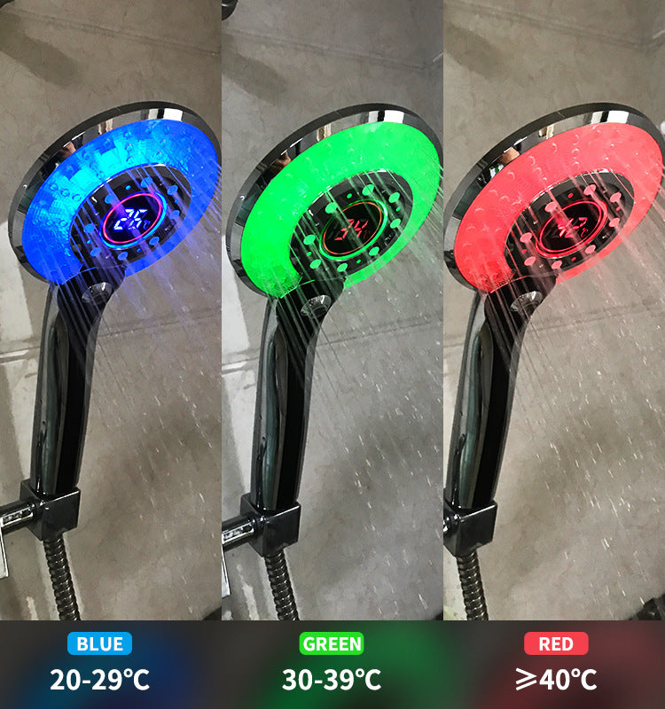 Color-Changing LED Shower Head with Temperature Sensor