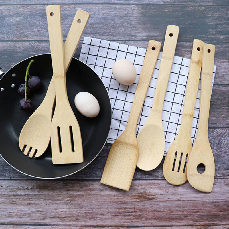 Eco-Friendly Bamboo Kitchen Utensil Set - Sustainable Cooking Spoons & Spatulas