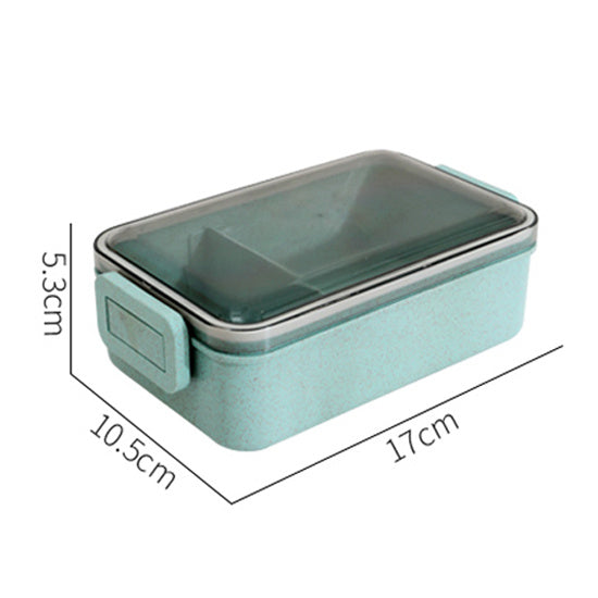 Eco-Friendly Bento Lunch Box Set - Light Blue, Stackable & Reusable