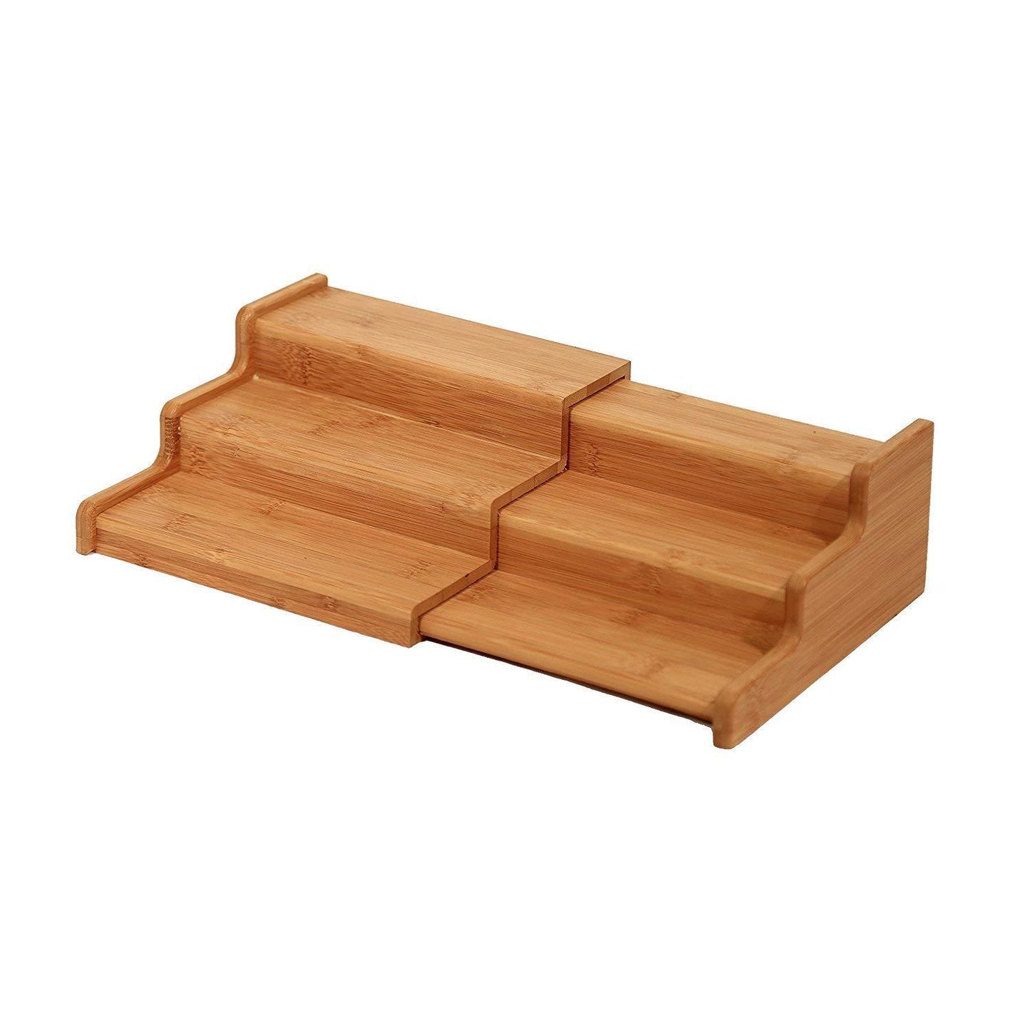 Bamboo Tiered Organizer - Eco-Friendly Storage Shelf for Home