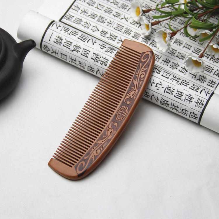 Eco-Friendly Wooden Comb Set with Decorative Engravings