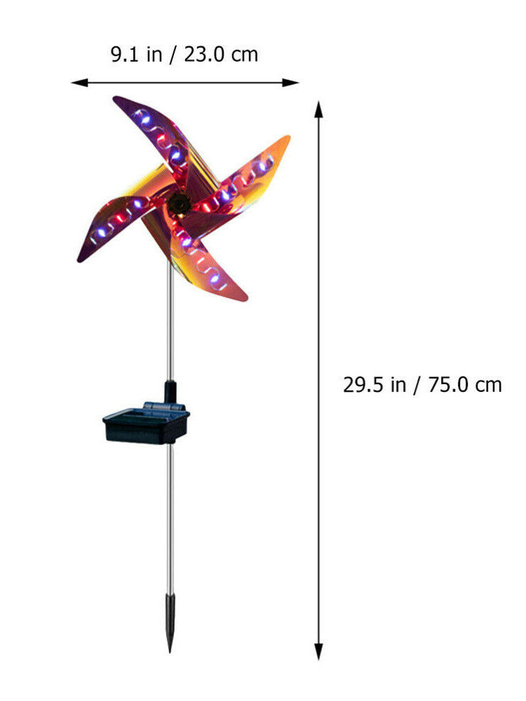 Solar-Powered Multicolored LED Pinwheel Garden Lights