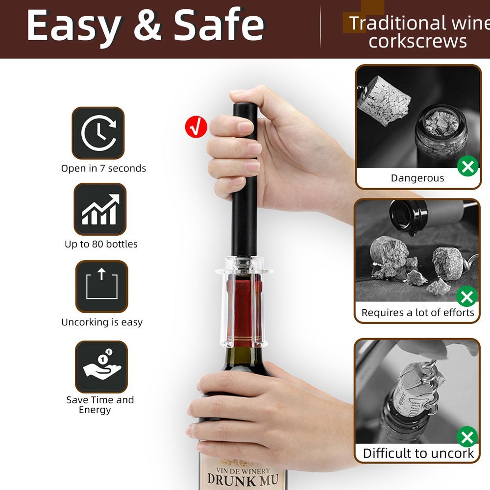 Eco-Friendly Air Pressure Wine Opener Set