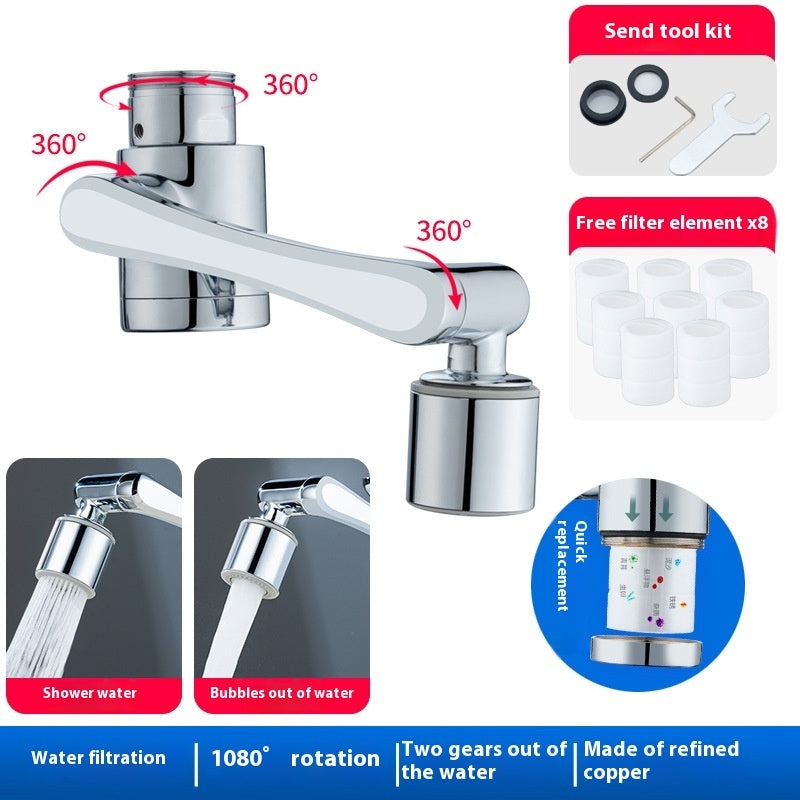 Eco-Friendly Water-Saving Faucet Filter with 1080° Rotation