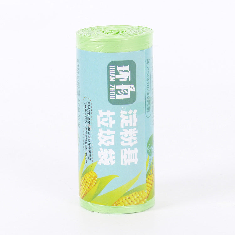 Eco-Friendly Biodegradable Trash Bags - Cornstarch-Based, Green & Orange