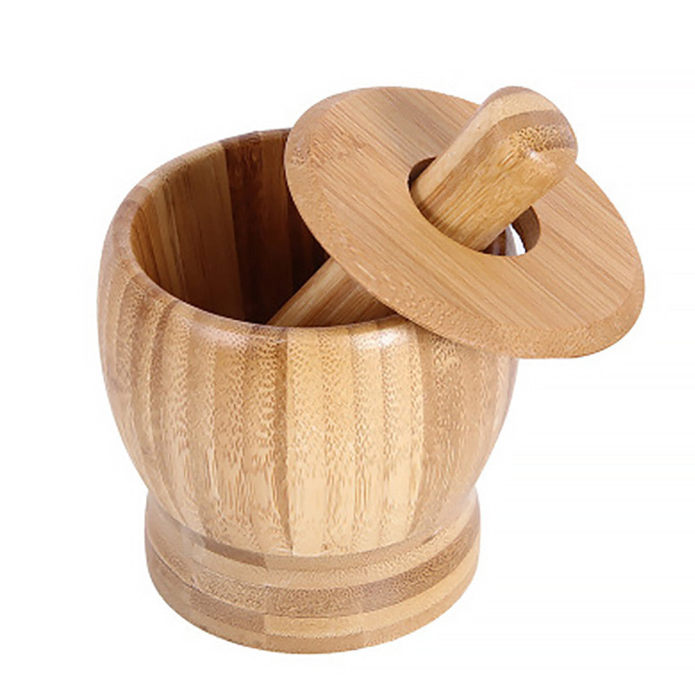Eco-Friendly Bamboo Garlic Press & Grinder