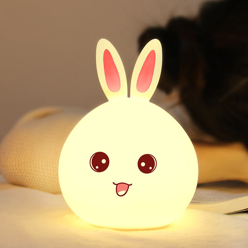 Eco-Friendly Rabbit Night Light - Soft Silicone LED for Kids
