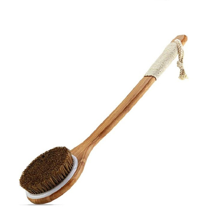 Eco-Friendly Long-Handled Bath Brush with Natural Bristles