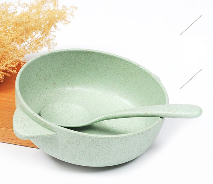 Eco-Friendly Biodegradable Rice Bowl and Spoon Set