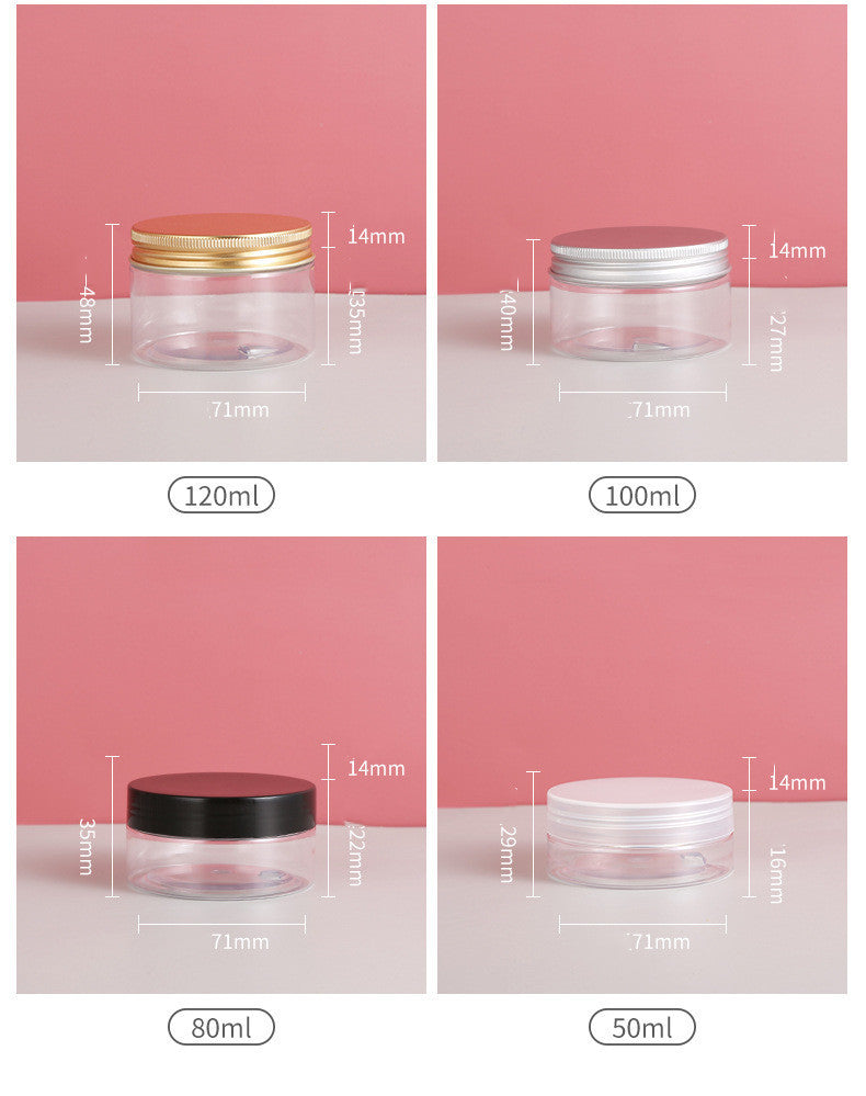 Eco-Friendly Clear Cream Bottles with Black Lids
