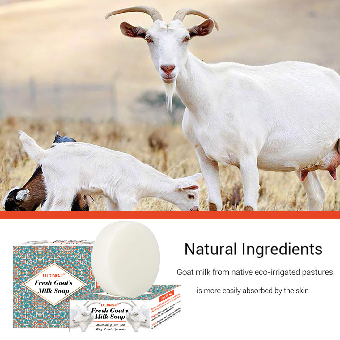 Natural Round Goat's Milk Soap Bar - Biodegradable & Plastic-Free