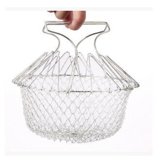 Collapsible Stainless Steel Cooking Basket - Eco-Friendly Kitchen Tool
