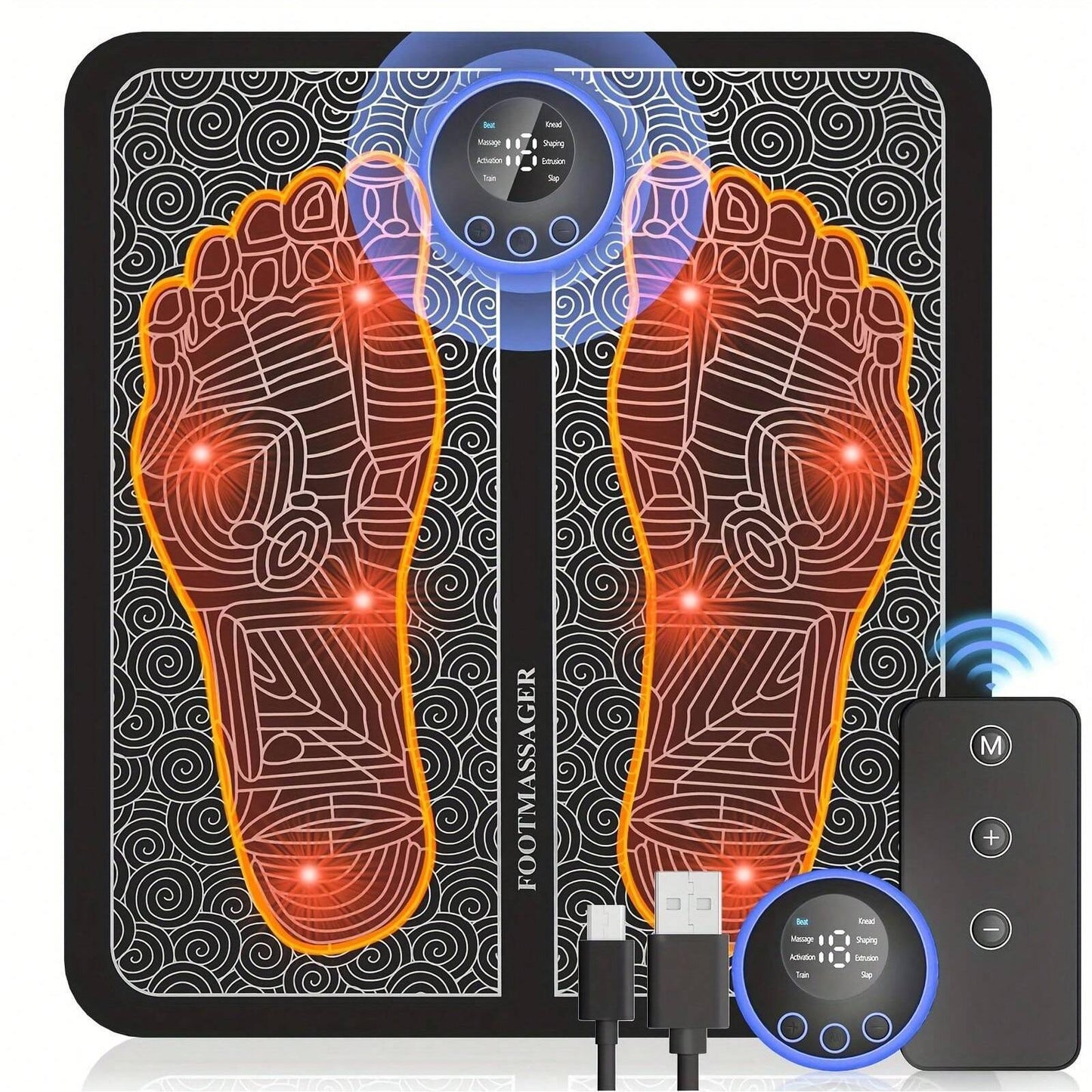 Rechargeable Electronic Foot Massager Pad for Relaxation and Wellness