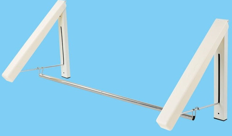 Space-Saving Folding Retractable Clothes Rack - Wall-Mounted, White