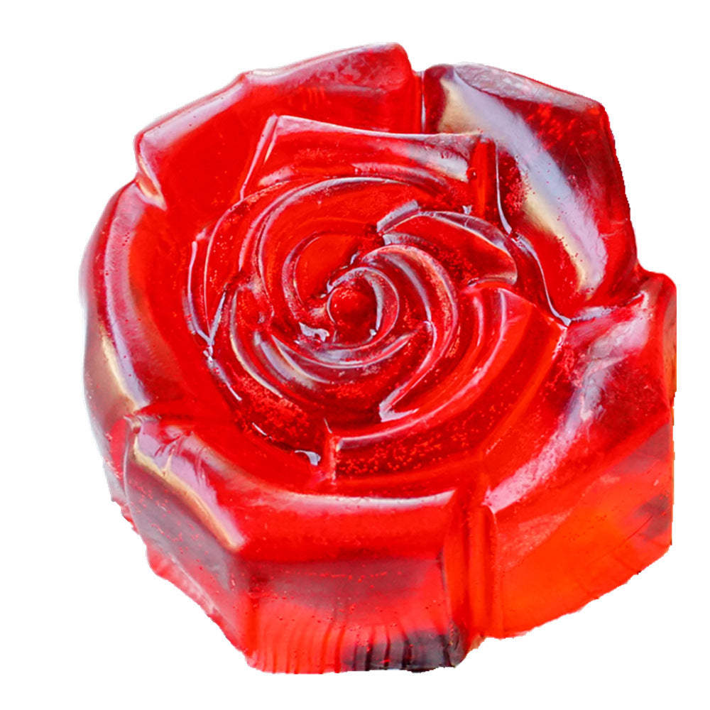 Luxurious Rose-Shaped Red Bar Soap - Eco-Friendly & Biodegradable