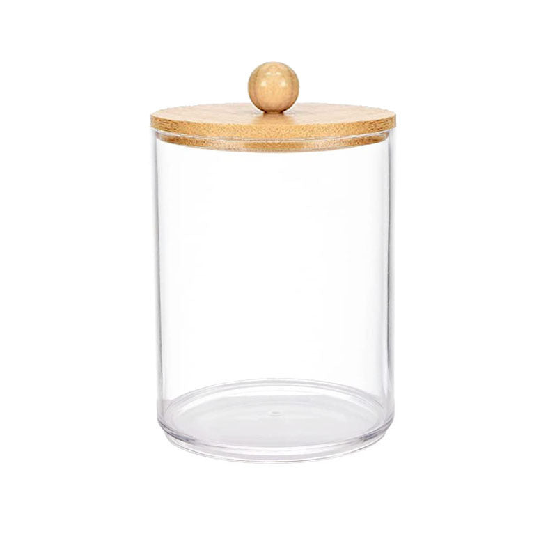 Eco-Friendly Round Acrylic Cotton Swab Organizer