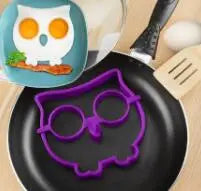 Kitchen Accessories Cooking Tool Silicone Rubber Egg Mold Non-Stick Owl Shape Eggs Fried Frying Mould Pancake Egg Ring Shaper