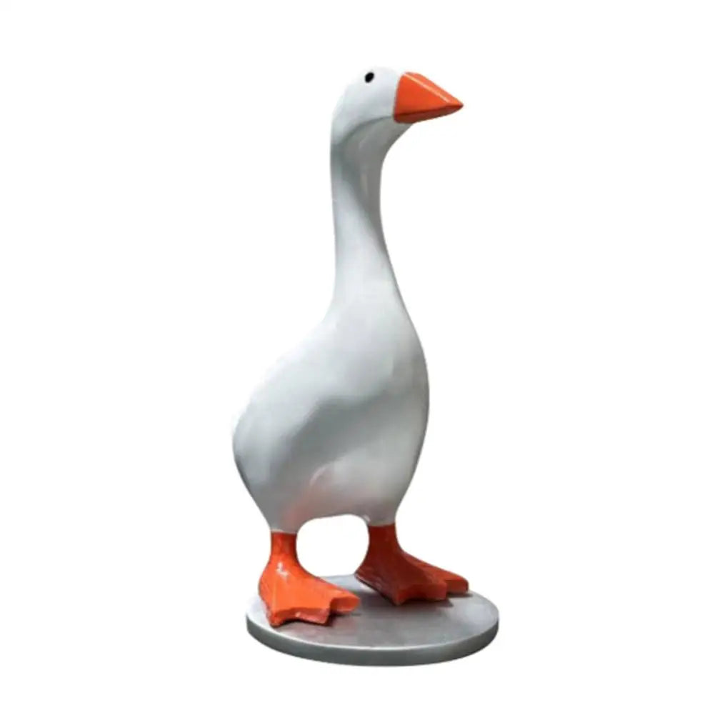 Figurines Goose Key Holder, Resin Goose Statue with Base for Key Hanger,Funny Keychain Hanging Rack for Home Office Table Decor