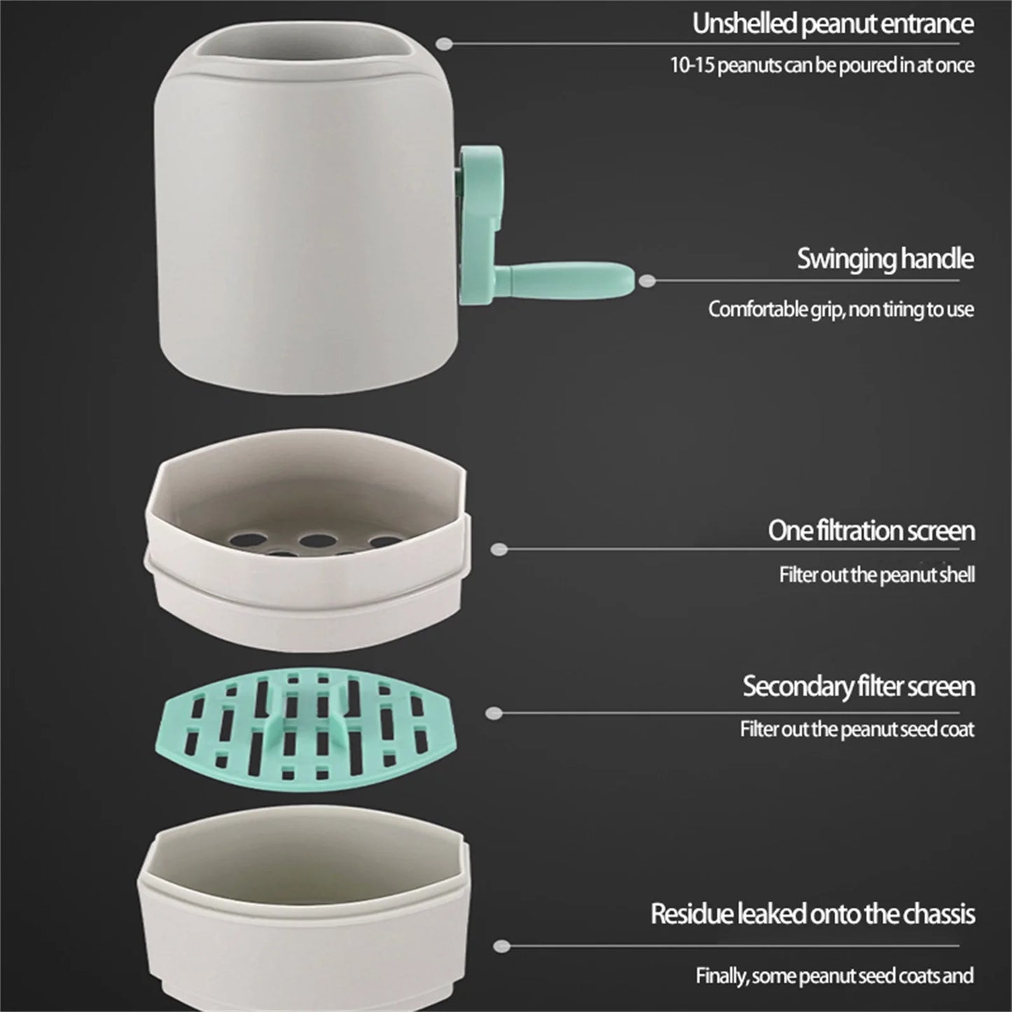 Automatic Peanut Sheller Food Grade Peanut Peeler Efficient Peanut De-Shelling Machine Peanut Opener Kitchen Gadget Accessories