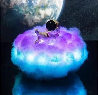 Children's Gift Resin Astronaut Ornaments Night Light Dream Catcher White Cloud Lamp USB Remote Control Bedside Table Lamp