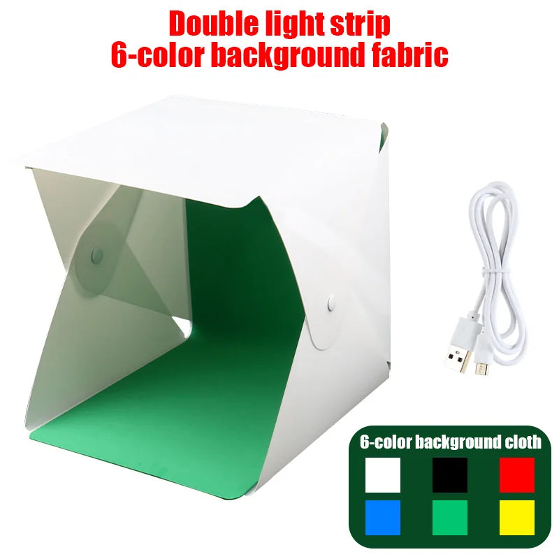 Foldable Lightbox Portable Photography LED Photo Studio Tent LED Softbox 6 Color Background Kit USB Light Box For DSLR Camera
