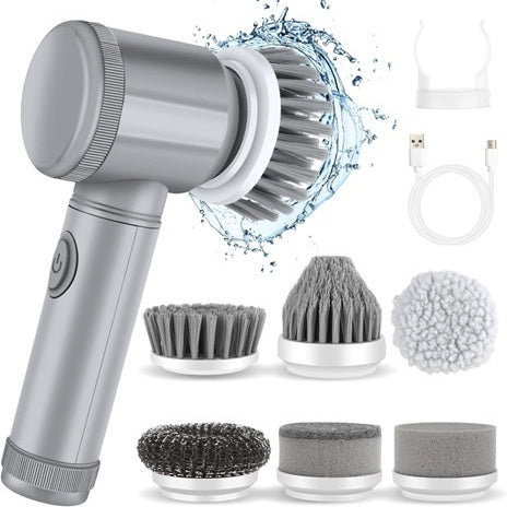 Rechargeable Multi-Use Electric Cleaning Brush Set for Efficient Home Cleaning