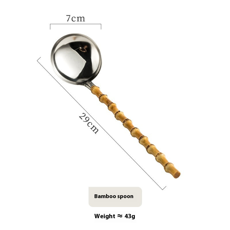 Eco-Friendly Bamboo Soup Spoon & Strainer