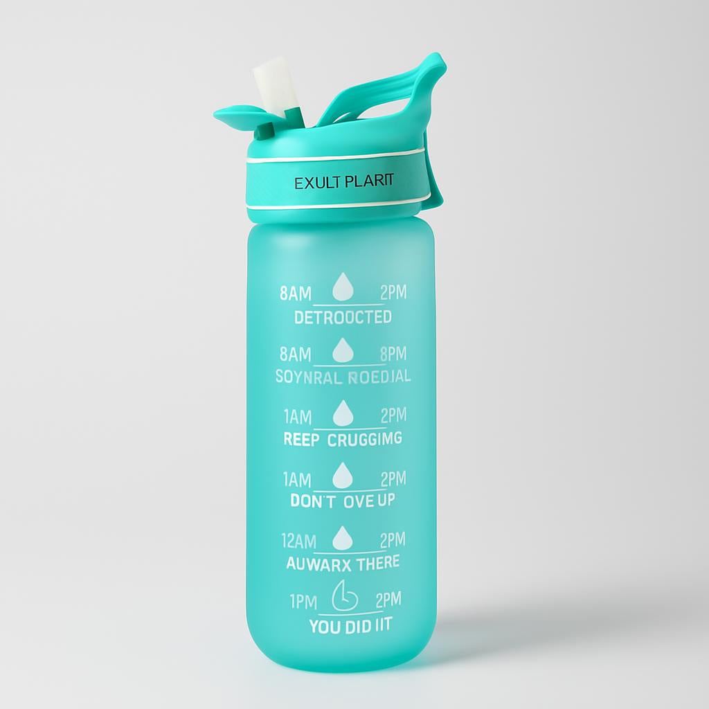 EcoBounce Hydration Bottle with Straw & Scrub Cover