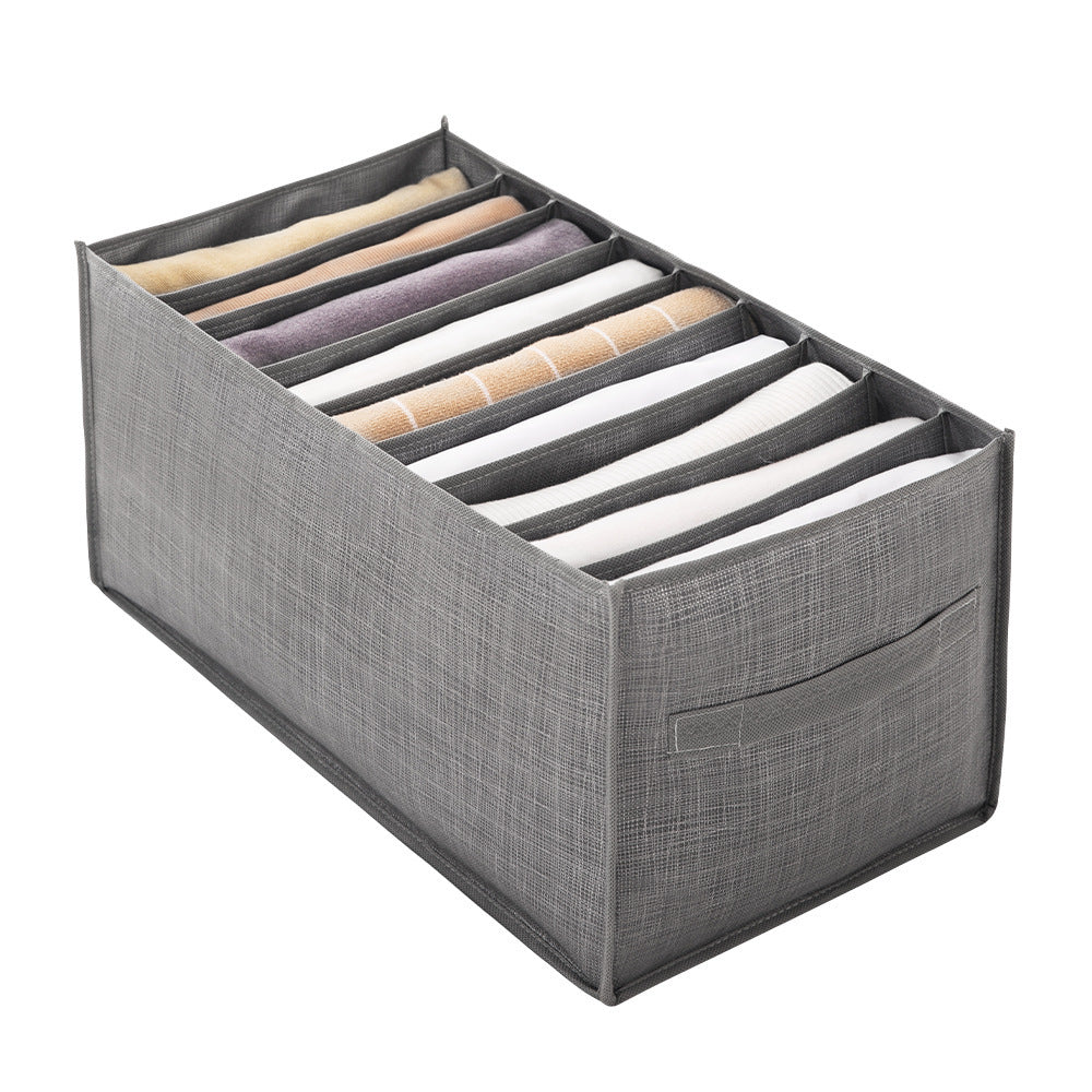 Clothes & Pants Drawer Organizer – 9-Grid Foldable Storage Box (Gray)