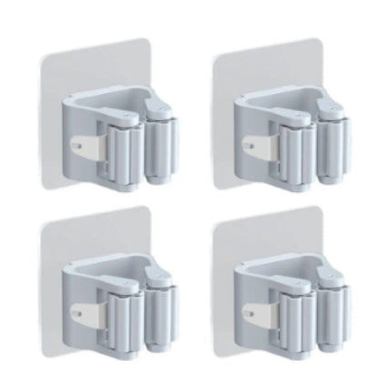 No-Drill Strong Adhesive Mop Hook – 3-Pack Wall Mount Holder