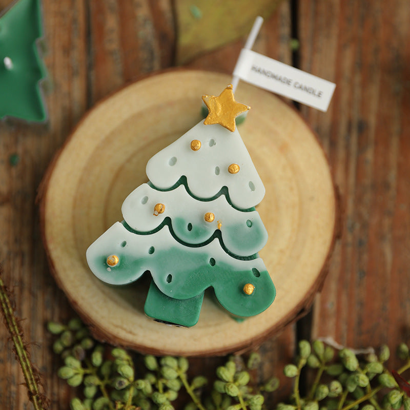 Eco-Friendly Handmade Christmas Tree Candle - Decorative & Biodegradable