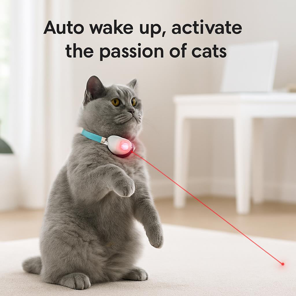 Automatic Cat Laser Collar Toy – USB Rechargeable Interactive Pet Trainer