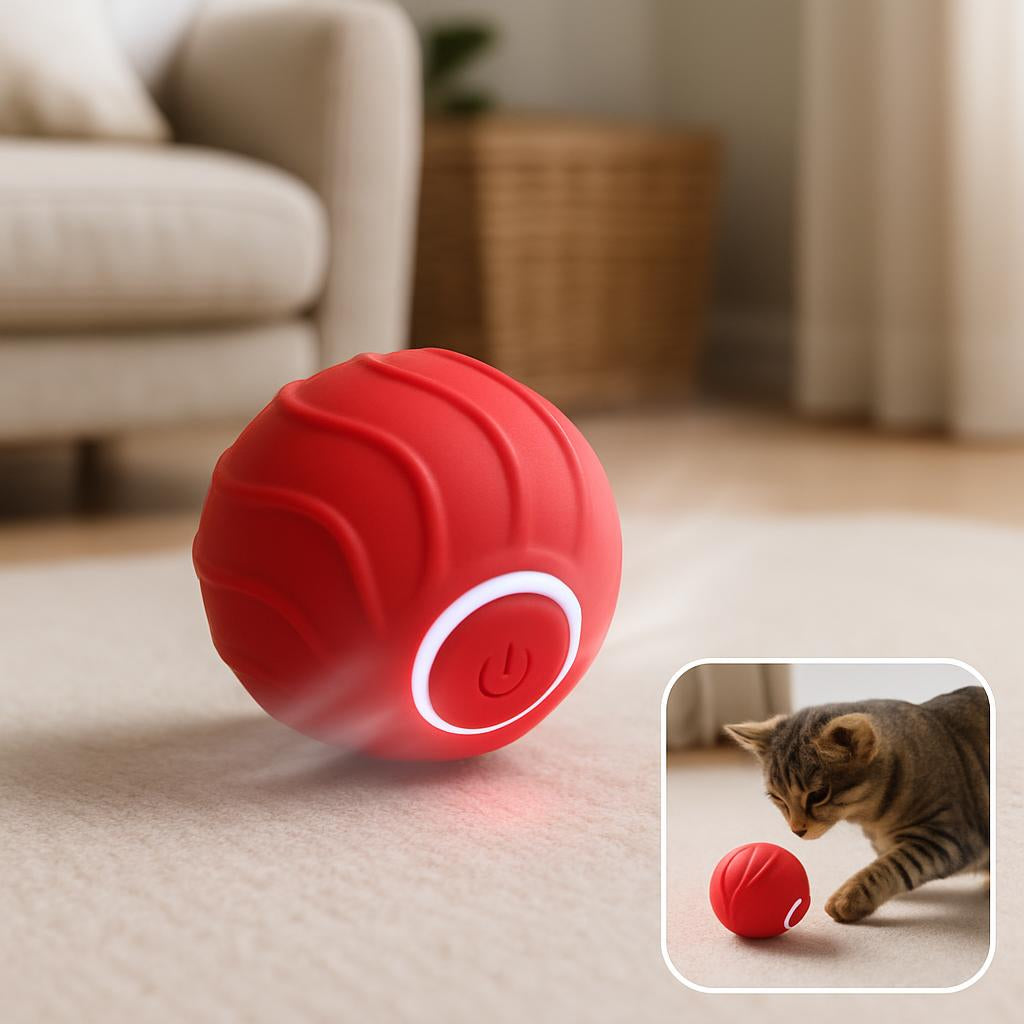 Smart Cat Rolling Ball Toy – USB Rechargeable Automatic Bouncing Pet Toy