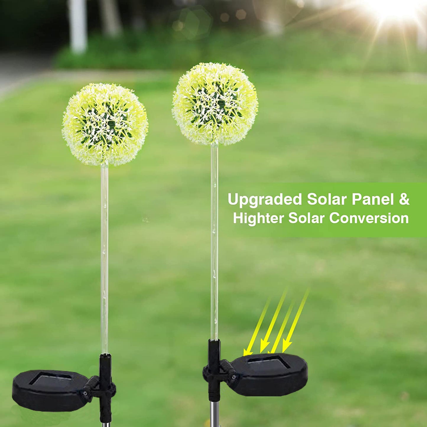 Solar-Powered Multicolored Flower Garden Lights