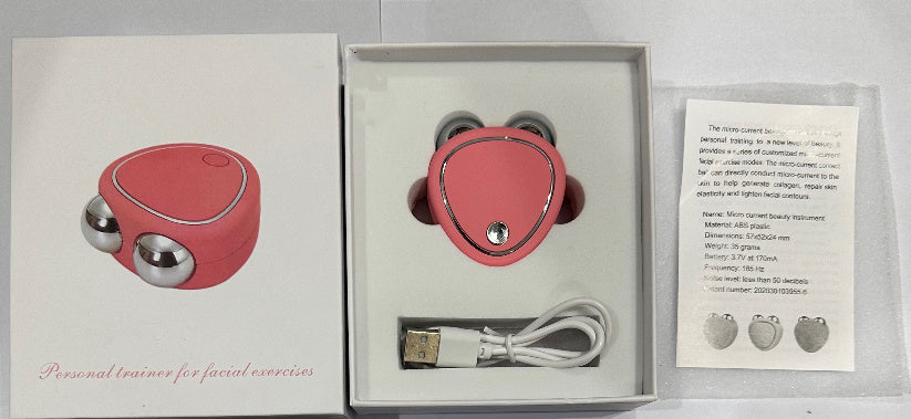 Pink V-Shaped Facial Massager for Wellness and Sustainability