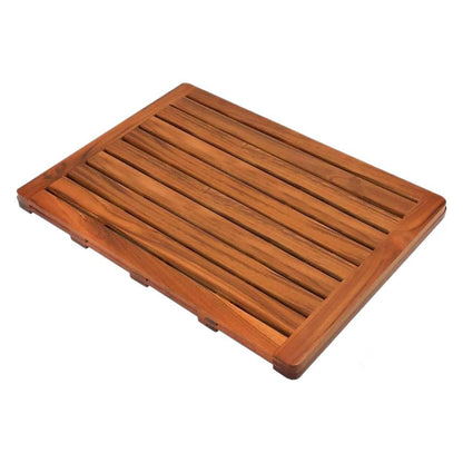Eco-Friendly Bamboo & Teak Bath Mat - Water-Resistant & Non-Slip
