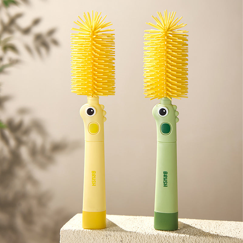Little Dinosaur Two-in-One Silicone Cup & Bottle Brush
