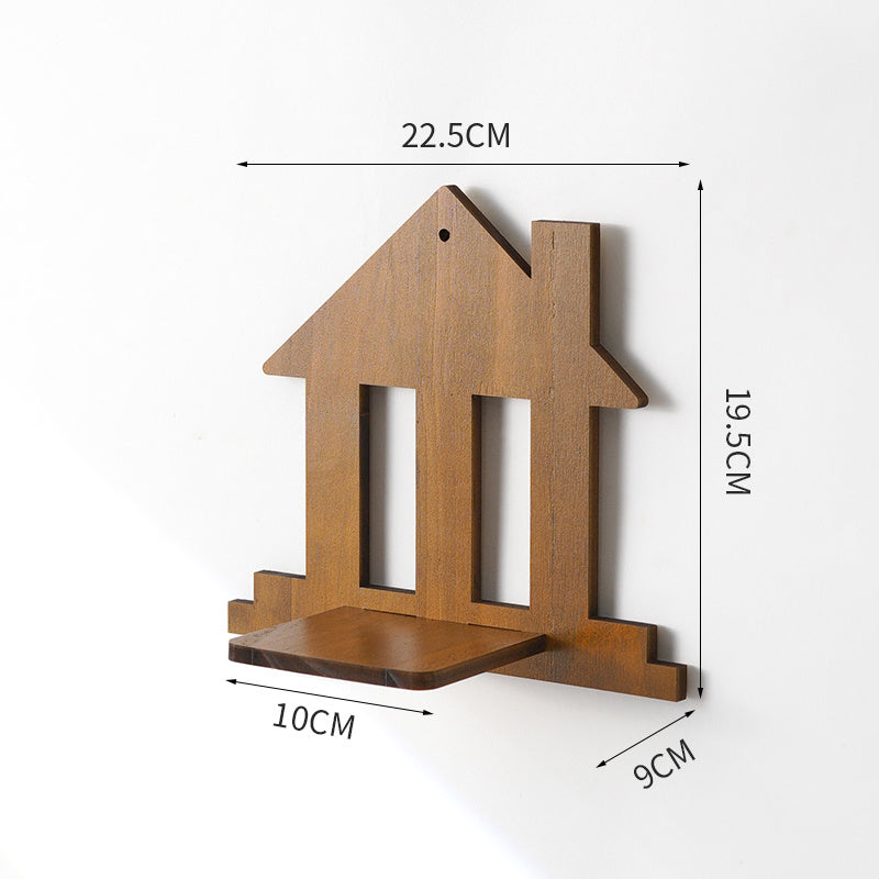 Eco-Friendly Wall-Mounted Plant Holders - Wood & Glass Decor