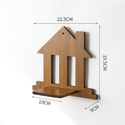 Eco-Friendly Wall-Mounted Plant Holders - Wood & Glass Decor