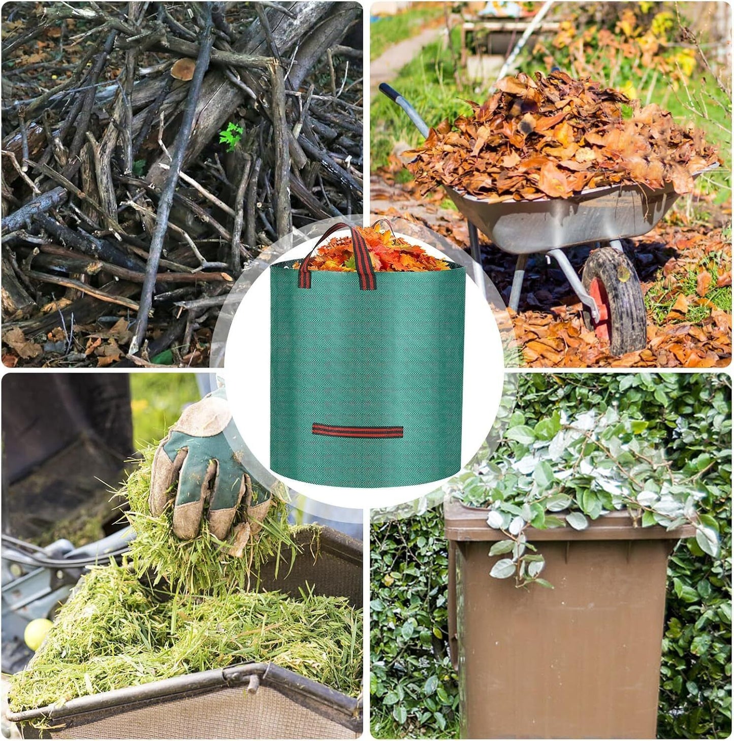 Eco-Friendly Heavy Duty Garden Waste Bags with Handles