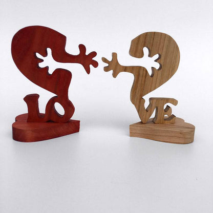 Eco-Friendly Wooden Heart Desktop Ornament