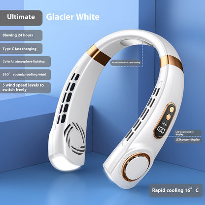Eco-Friendly Portable Neck Fan - Hands-Free Cooling with Rechargeable Battery